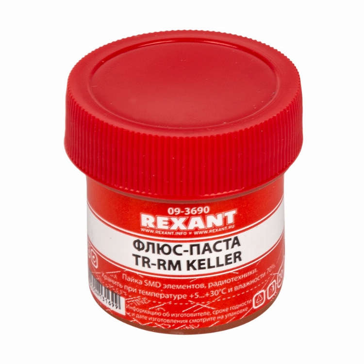 Флюс для пайки REXANT, паста TR-RM KELLER, 20 мл, банка