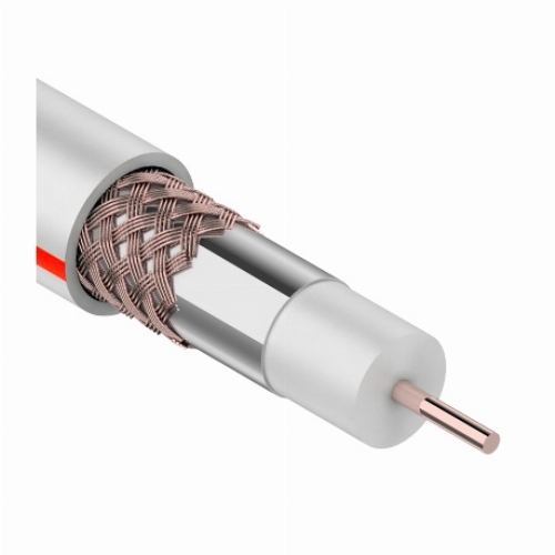 Кабель коаксиальный SAT 50M, 75 Ом, CCS/Al/Al, 75%, 20 м, INDOOR, белый, PROconnect