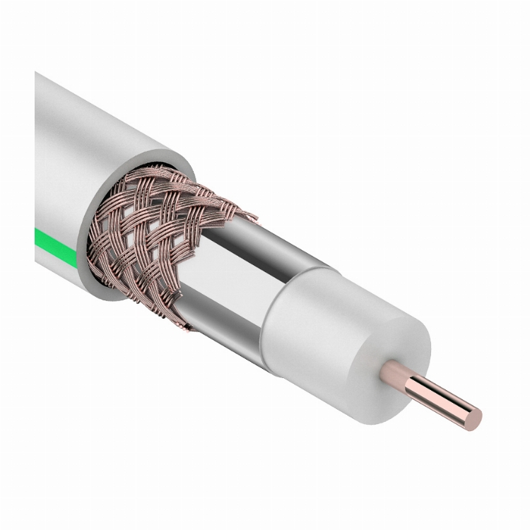 Кабель коаксиальный SAT 703 B, Cu/Al/Cu, 64%, 75 Ом, 100 м, INDOOR, белый, PROconnect