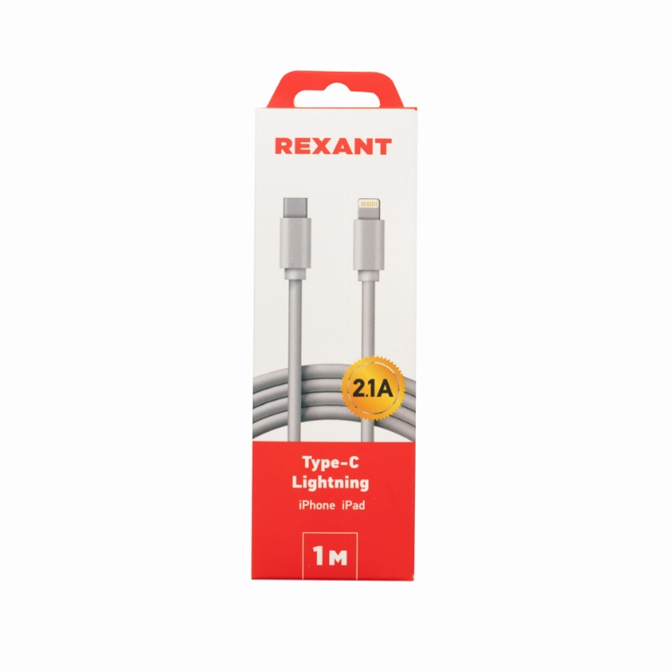 Кабель REXANT Type-C-Lightning 2 A, 1 м, белый ПВХ