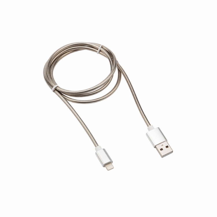 Кабель REXANT USB-Lightning 2 A, 1 м, матовая сталь