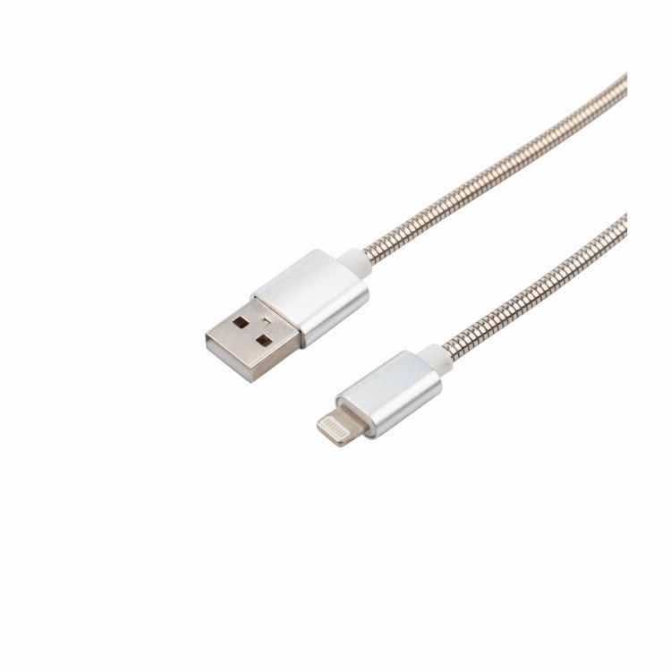 Кабель REXANT USB-Lightning 2 A, 1 м, матовая сталь