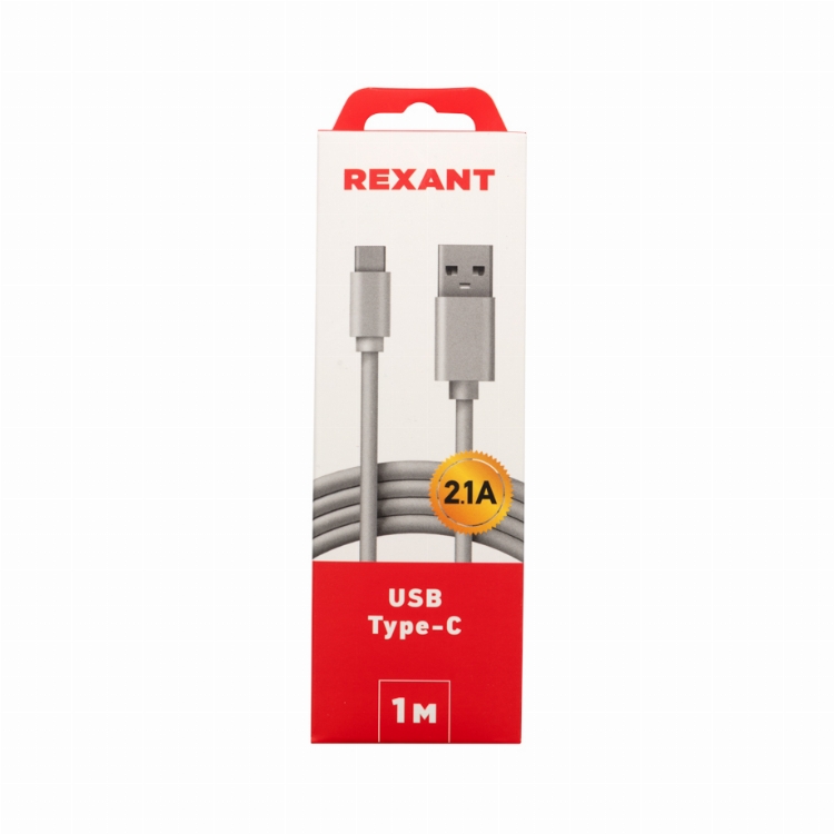 Кабель USB-Type-C/2A/PVC/white/1m/REXANT