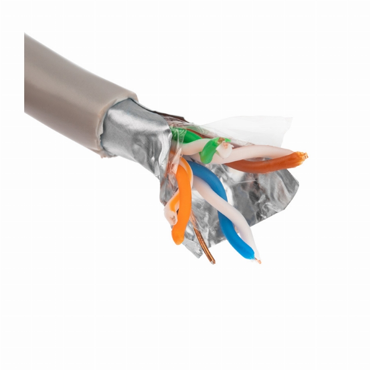 Кабель витая пара F/UTP, CAT 5, PVC, 4PR, 24AWG, INDOOR, SOLID, серый, 100 м PROconnect