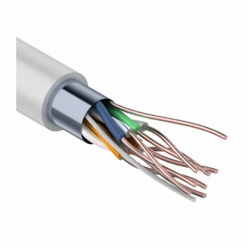 Кабель витая пара омедненный, F/UTP, CAT 5e, PVC, 4PR, 24AWG, INDOOR, SOLID, серый, 25 м, PROconnect