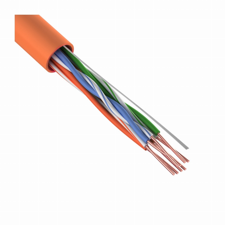 Кабель витая пара U/UTP, CAT 5e, ZH нг(А)-HF, 4PR, 24AWG, INDOOR, SOLID, оранжевый, 305 м, REXANT