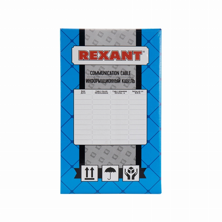 Кабель витая пара U/UTP, CAT 6, ZH нг(А)-HF, 4PR, 23AWG, INDOOR, SOLID, оранжевый, 305 м, REXANT