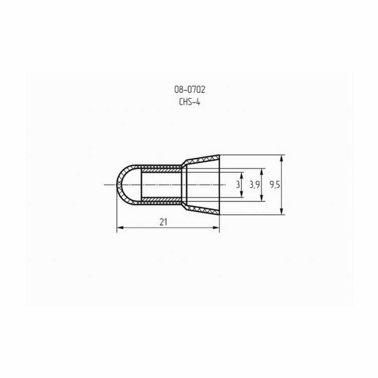 Концевая изолированная заглушка КИЗ-2, ø 3,0 мм (1,5-4,0 мм²) REXANT