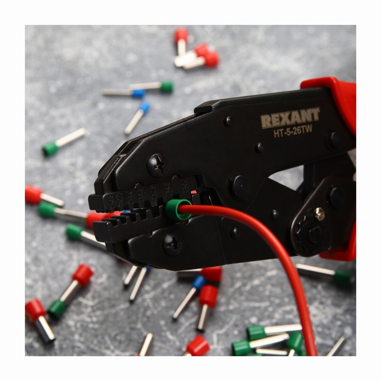 Кримпер для обжима двойных штыревых наконечников 2x(0.5-6.0) мм² (HT-5-26TW) REXANT