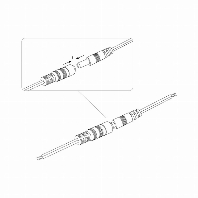 Разъем питания штекер 2.5х5.5x10 мм с проводом 20 см REXANT