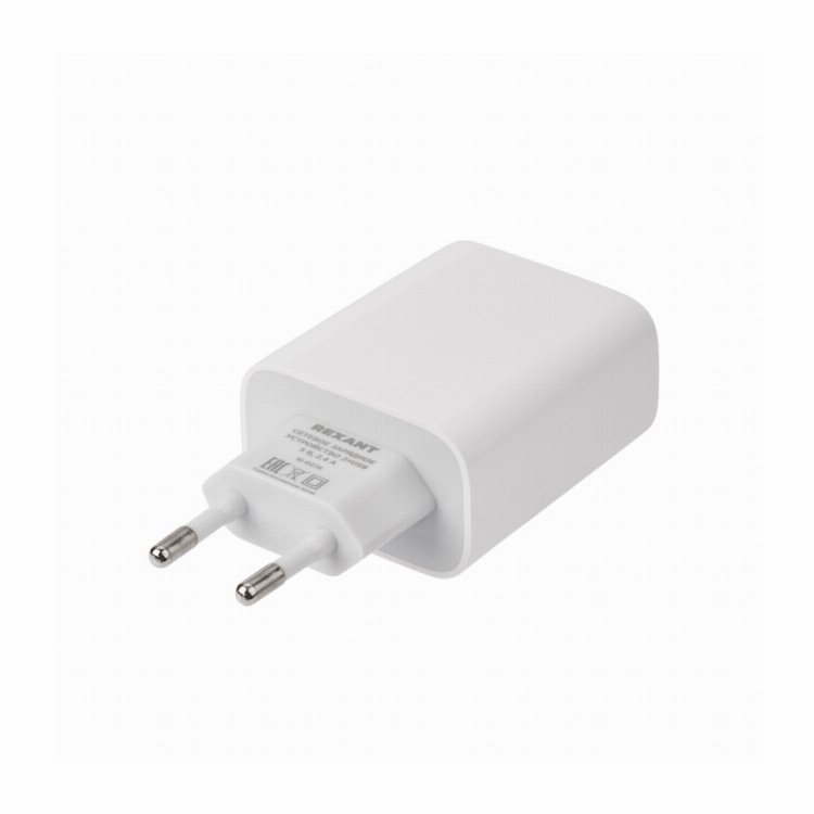 Сетевое зарядное устройство для iPhone/iPad REXANT 2 x USB, 5V, 2.4 A, белое