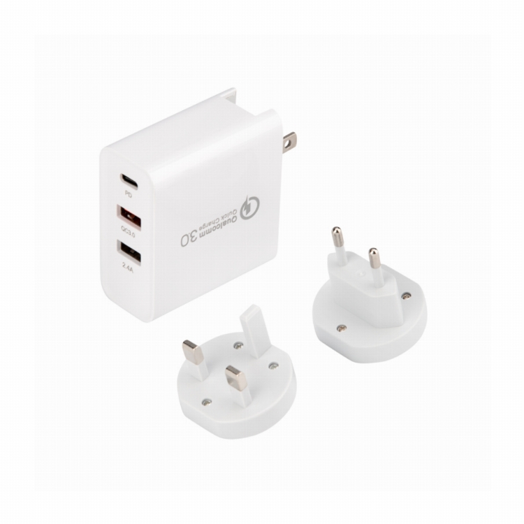 Сетевое зарядное устройство для iPhone/iPad REXANT 2xUSB+USB Type-С, переходник + адаптер, 48W белое