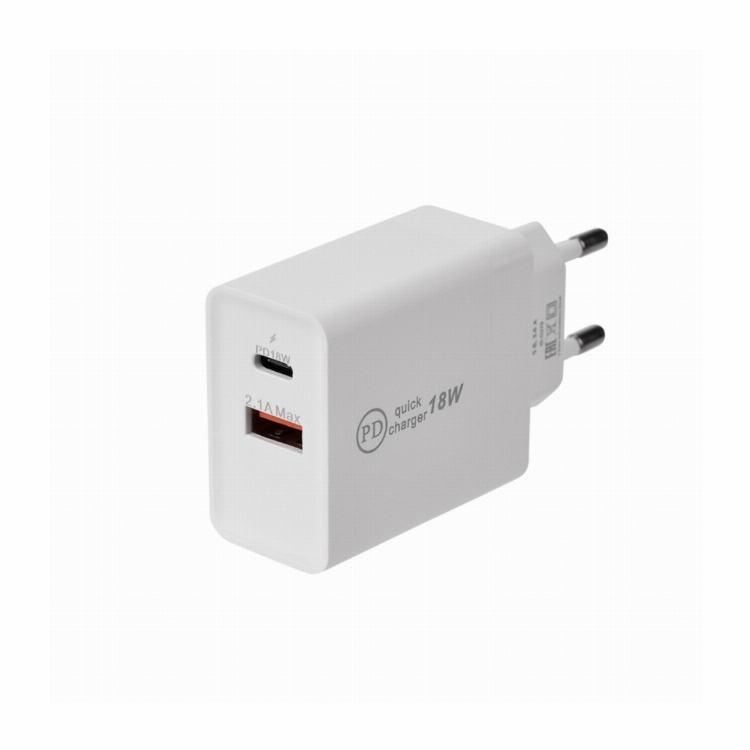 Сетевое зарядное устройство для iPhone/iPad REXANT Type-C + USB 3.0 с Quick charge, белое