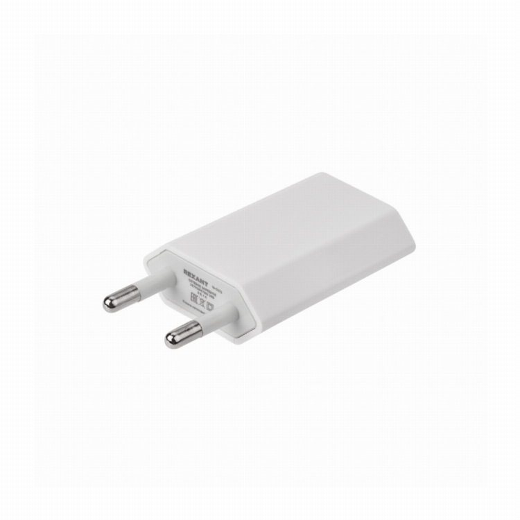 Сетевое зарядное устройство для iPhone/iPad REXANT USB, 5V, 1 A, белое