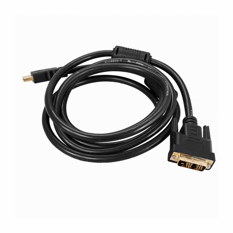 Шнур HDMI - DVI-D с фильтрами, длина 2 метра (GOLD) (PE пакет) REXANT