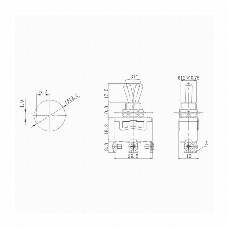 Тумблер 250V 10А (3c) ON-OFF-(ON) однополюсной (KN-113) REXANT