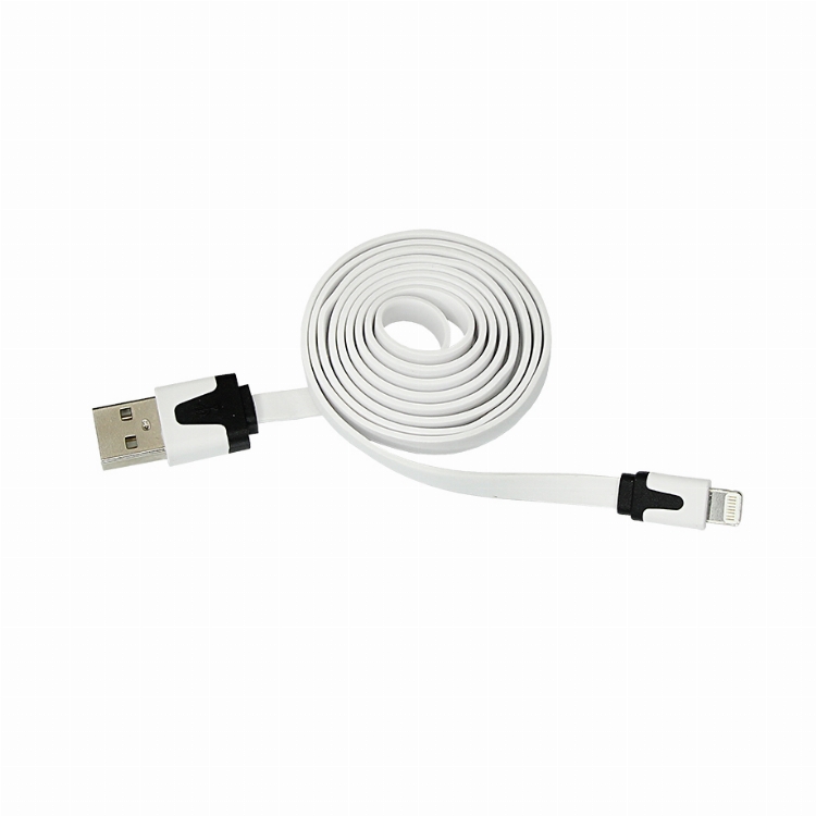 USB-Lightning кабель для iPhone/PVC/flat/white/1m/REXANT